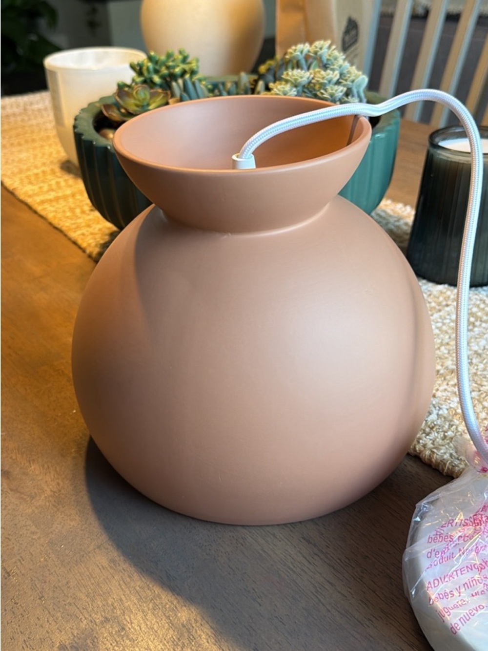 Matte Terracotta Round Pendant Light Fixture